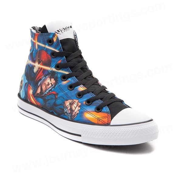 Converse x DC Comics Justice League High Top Sneakers - Boy’s Size 9 - Picture 3 of 15
